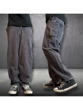 Gray Rsq corduroy carpenter utility plants 100% cotton